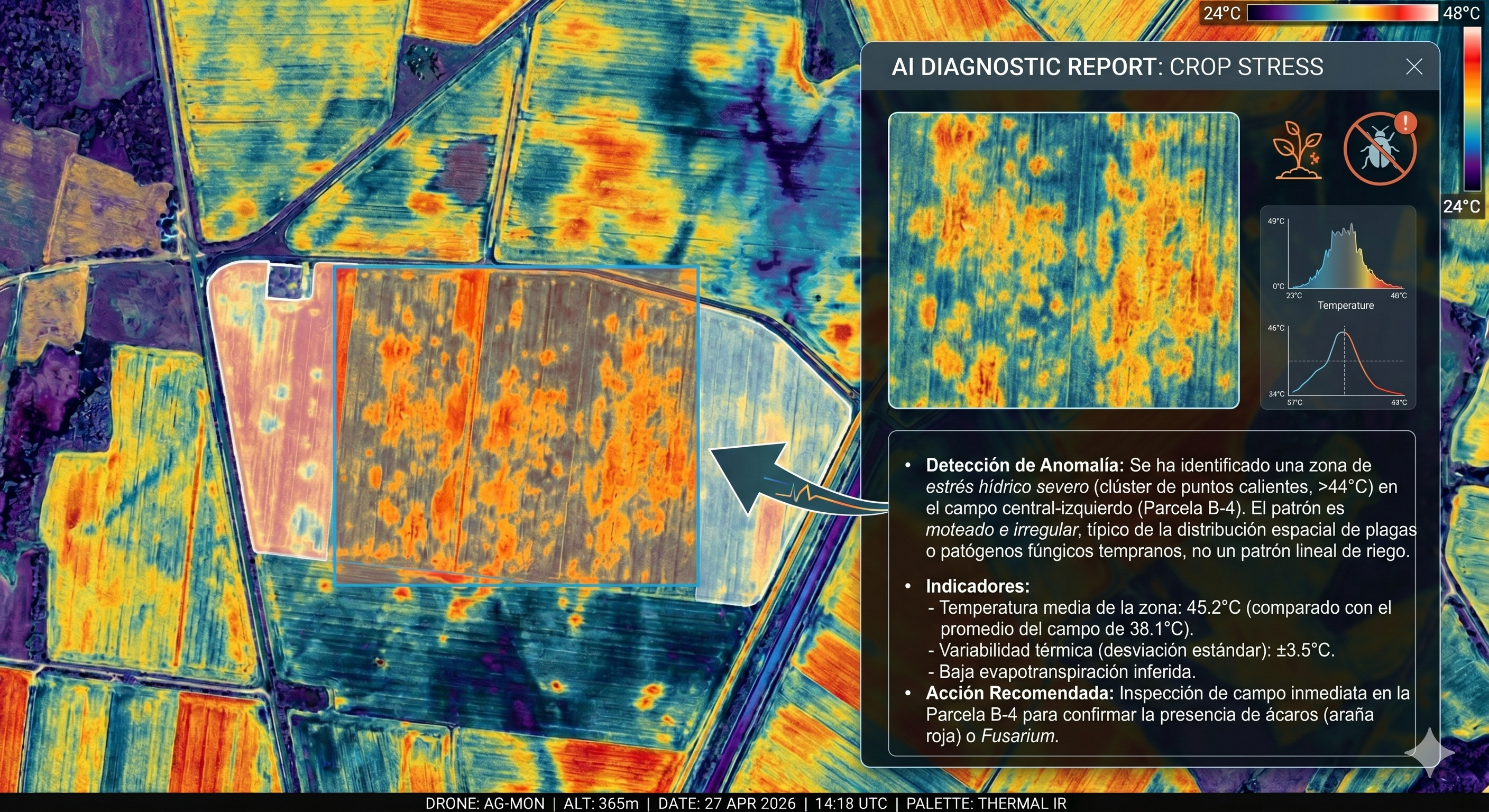 Crop and pest analysis with drone